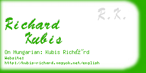 richard kubis business card